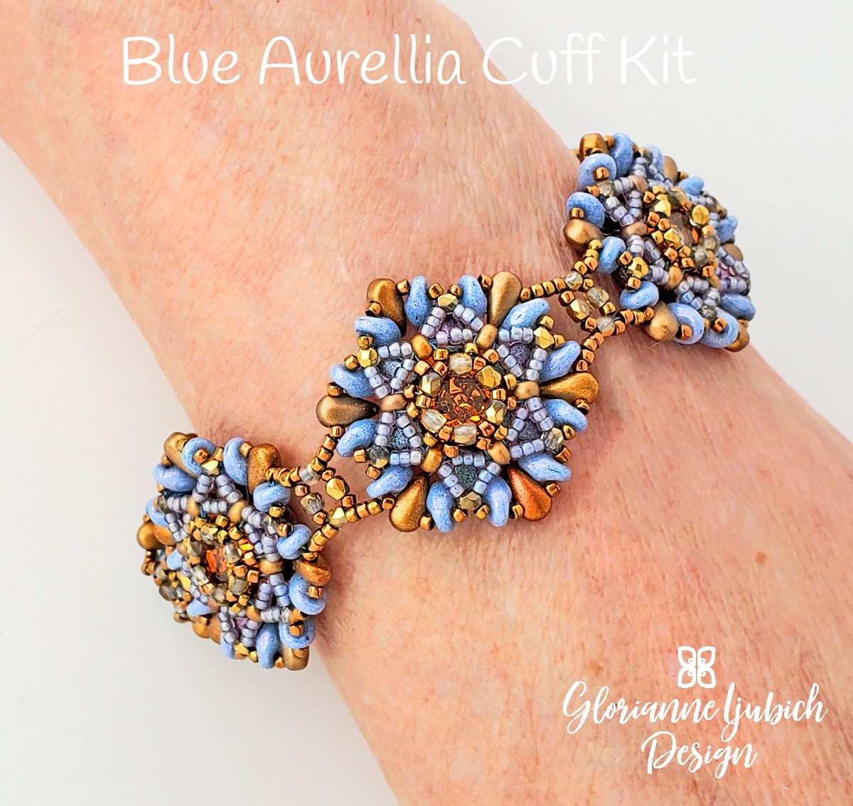 Blue Aurellia Cuff Drop Duo Bead Kit