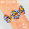 Blue Aurellia Cuff Kit on wrist600 Blue Beadweaving Cuff Kit