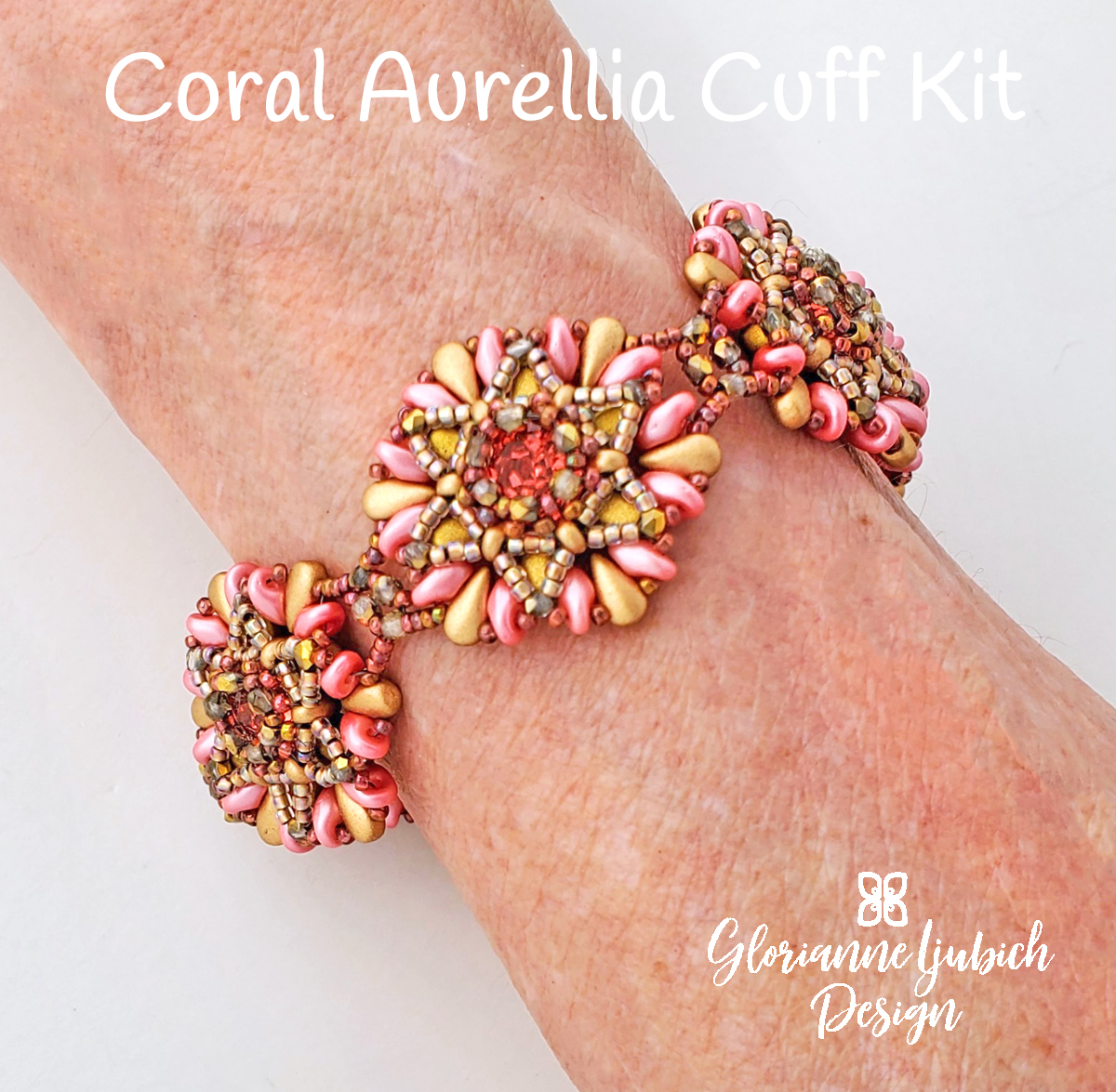 Coral Aurellia Cuff Beadwork Kit