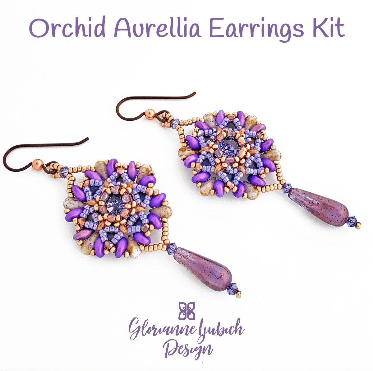 Orchid Aurellia Brick Bead Earrings Kit
