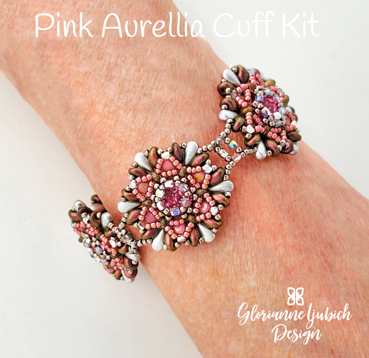 Pink Aurellia Cuff Beadwork Kit