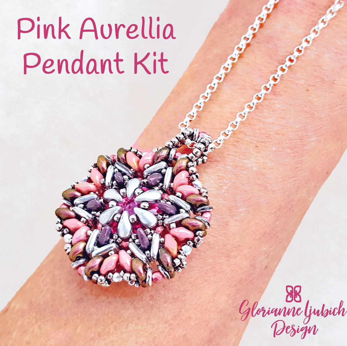 Pink Aurellia Pendant Beadwork Kit