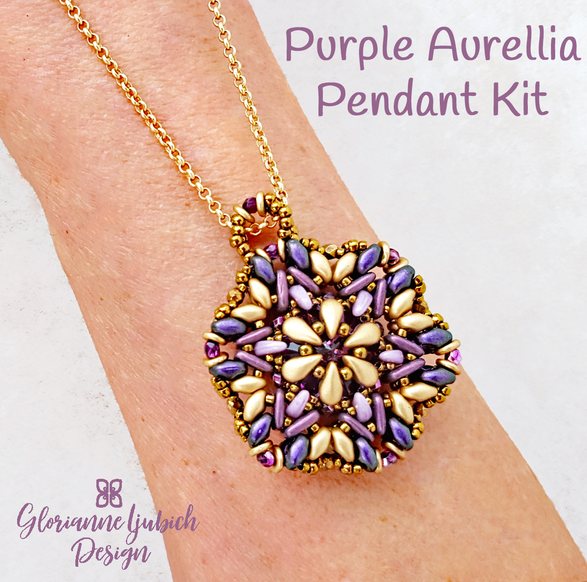 Purple Aurellia Drop Bead Pendant Kit
