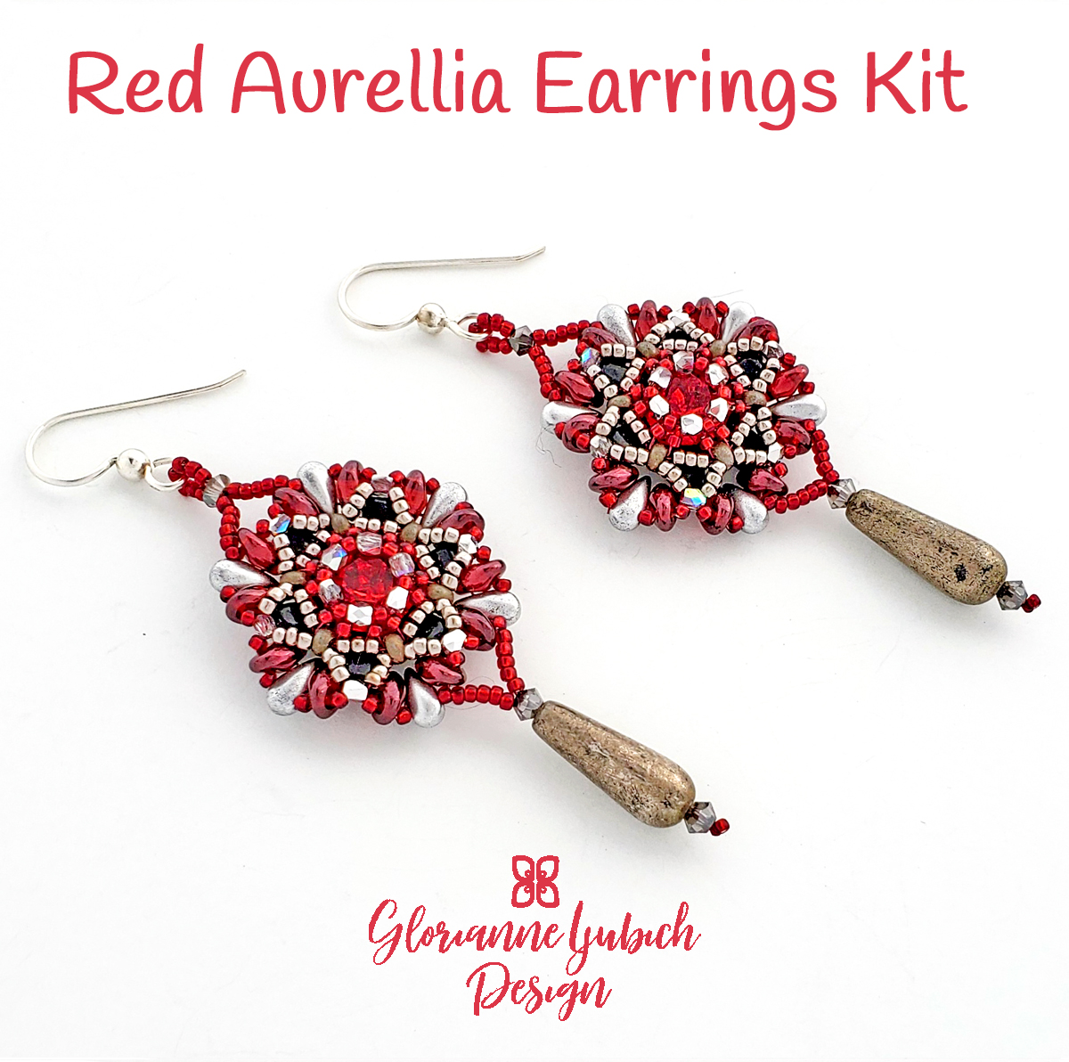 Red Aurellia Dangle Drop Earrings Kit