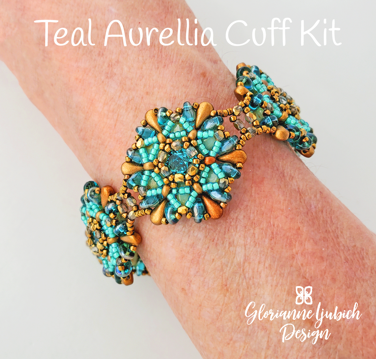 Teal Aurellia Cuff Beadwork Bracelet Kit