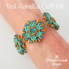 Teal Aurellia Cuff Kit on wrist600 Teal Two Hole Bead Bracelet Kit