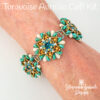 Turquoise Aurellia Cuff Kit on wrist600 Turquoise Cuff Beadweaving Kit