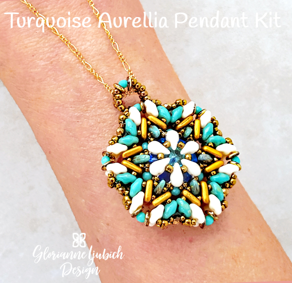 Turquoise Rivoli Beaded Pendant Kit