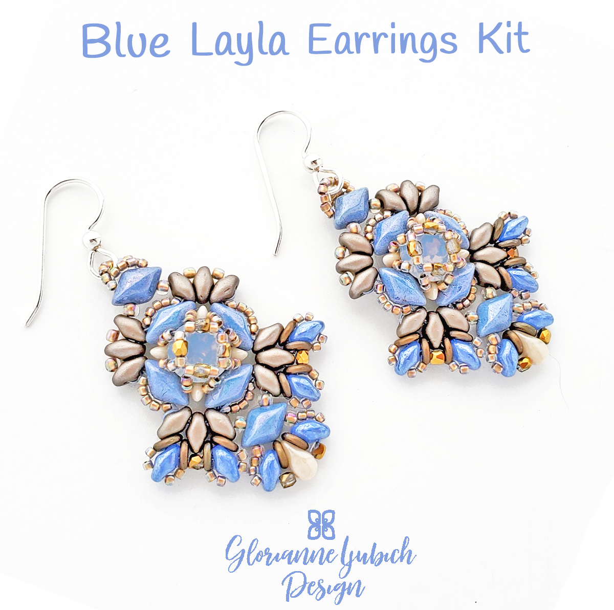 Blue Layla Earrings Beading Kit