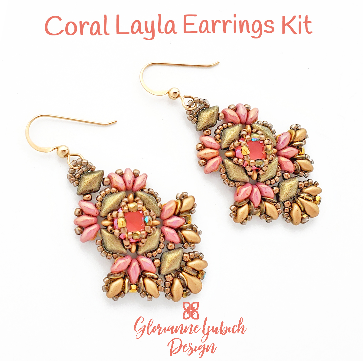 Coral Layla Earrings Beading Kit