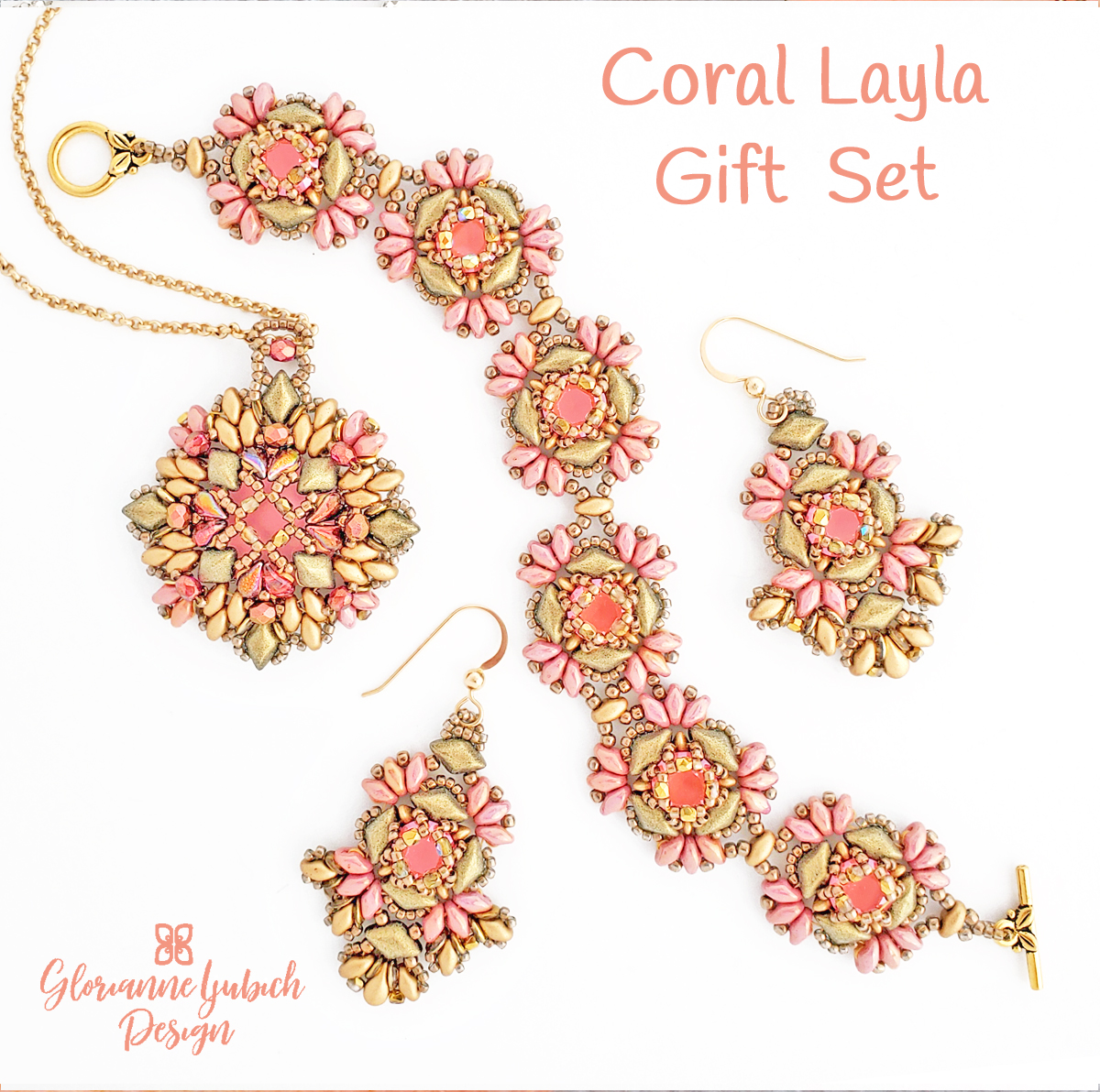 Coral Layla Beaded Jewelry Kit Set