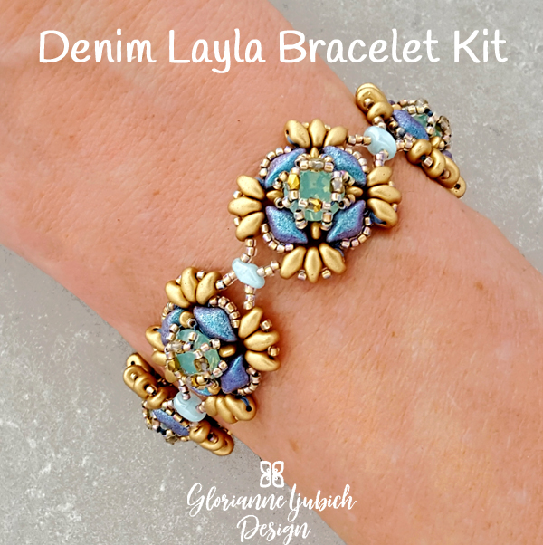 Denim Drop Duo Bracelet Beading Kit