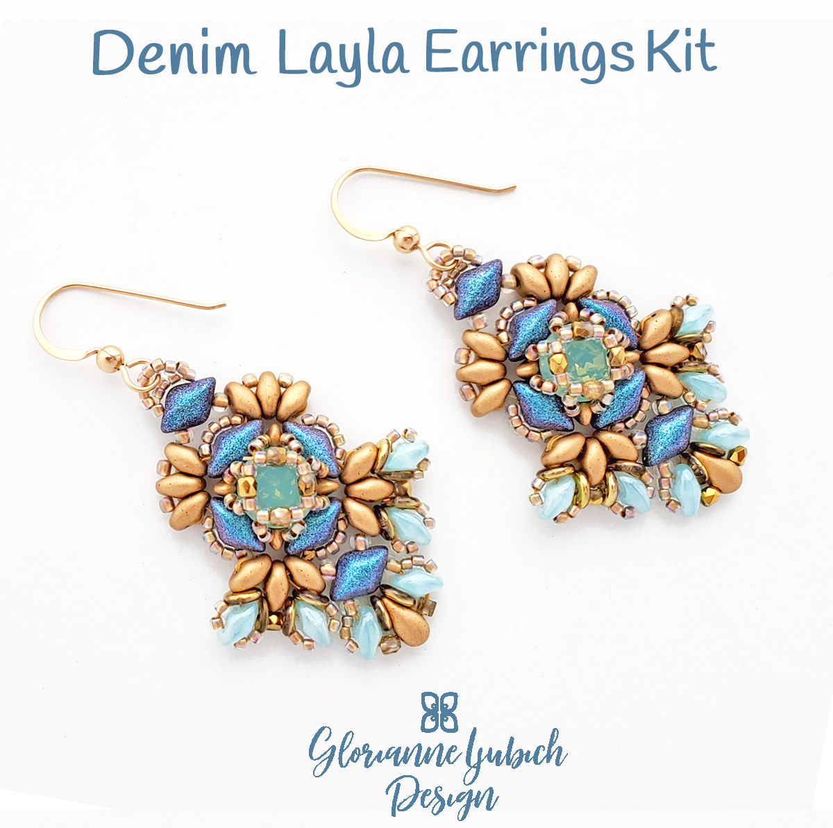 Denim Layla Earrings Beading Kit