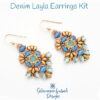 Denim Layla Earrings Kit600 Denim Beadweaving Earrings Kit