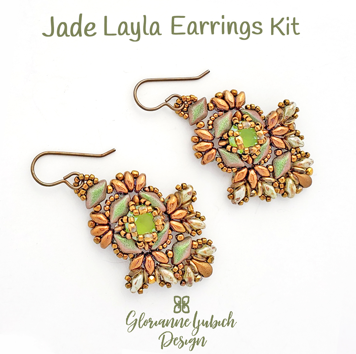 Green Layla Earrings Beading Kit
