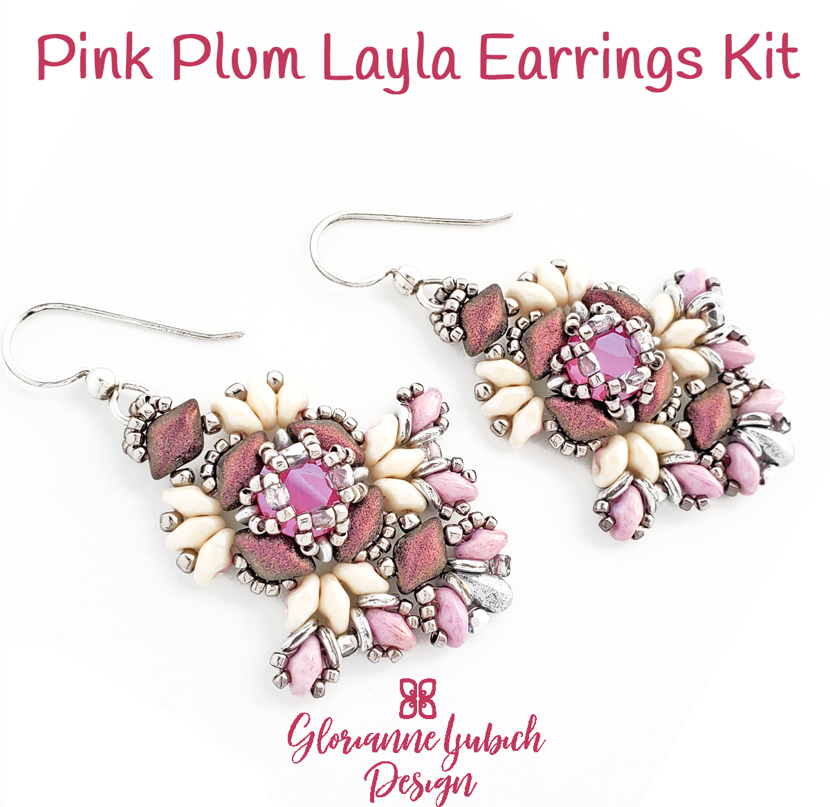 Pink Plum Layla Earrings Beading Kit