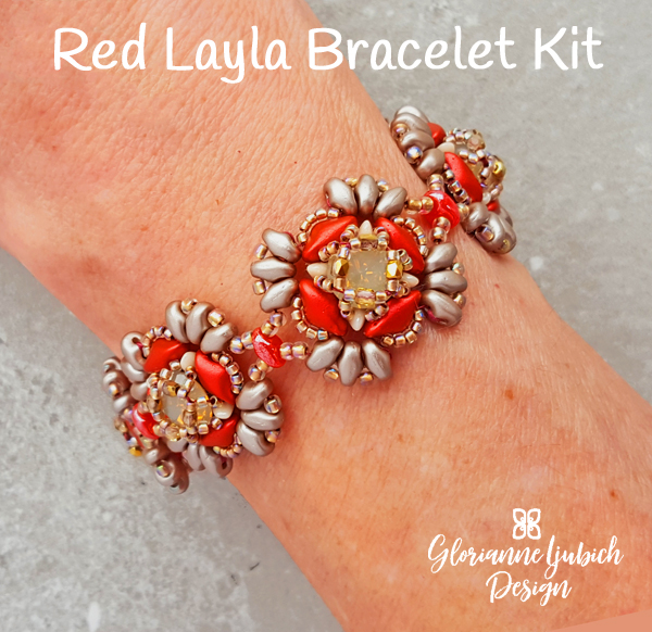 Red Multi-hole bead bracelet kit