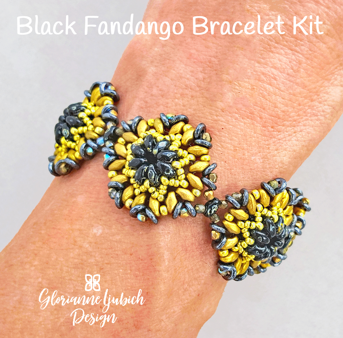Black Fandango Beaded Bracelet Kit