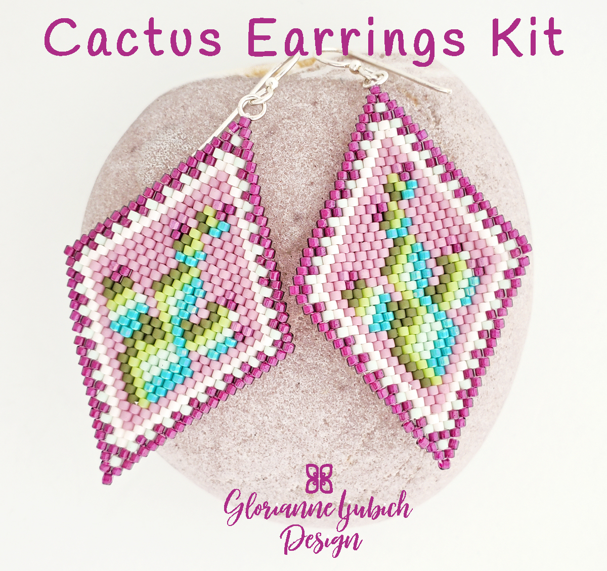Cactus Brick Stitch Earrings Beading Kit