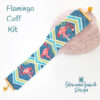 Flamingo Cuff Kit on rock600 Flamingo Peyote Bracelet Kit