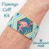 Flamingo Cuff Kit on wrist601 Tropical Peyote Bracelet Kit