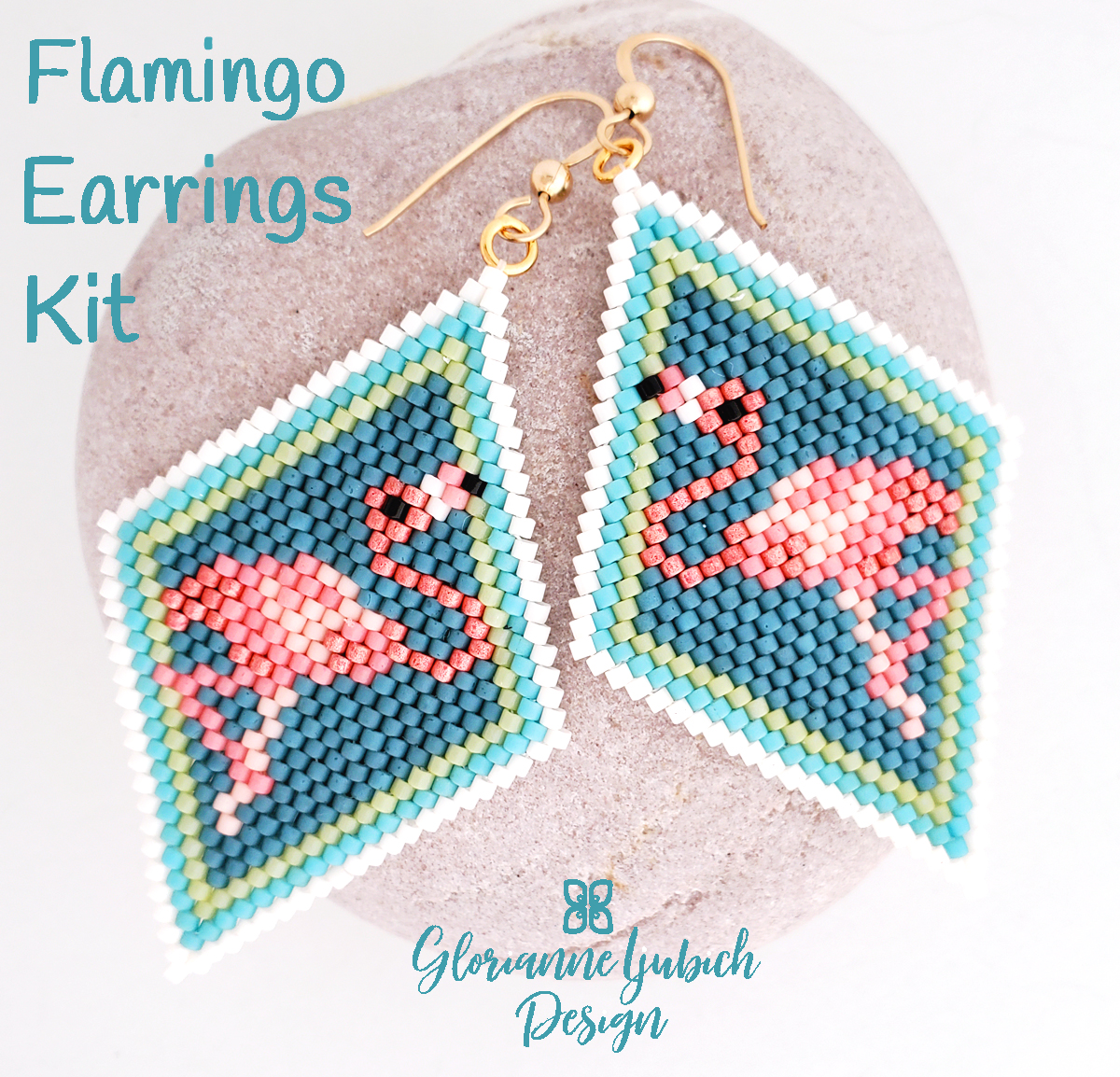 Flamingo Brick Stitch Earrings Kit