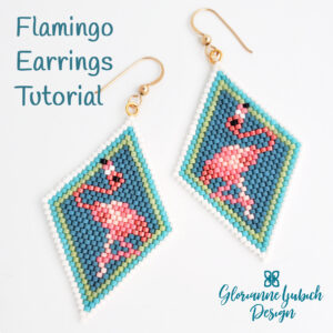 Flamingo Brick Stitch Earrings Tutorial