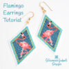 Flamingo Earrings Tutorial on white tilt600 Flamingo Brick Stitch Earrings Tutorial