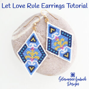 Let Love Rule Brick Stitch Earrings Tutorial