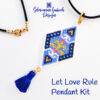 Let Love Rule Pendant Kit w cord600 Let Love Rule Pendant Beadweaving Kit