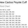 Cactus Peyote Cuff Word Chart