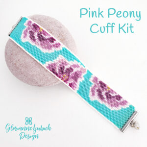 Pink Peony Peyote Cuff Design