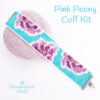 Pink Peony Cuff Kit on rock600 Floral Pattern Peyote Bracelet Kit