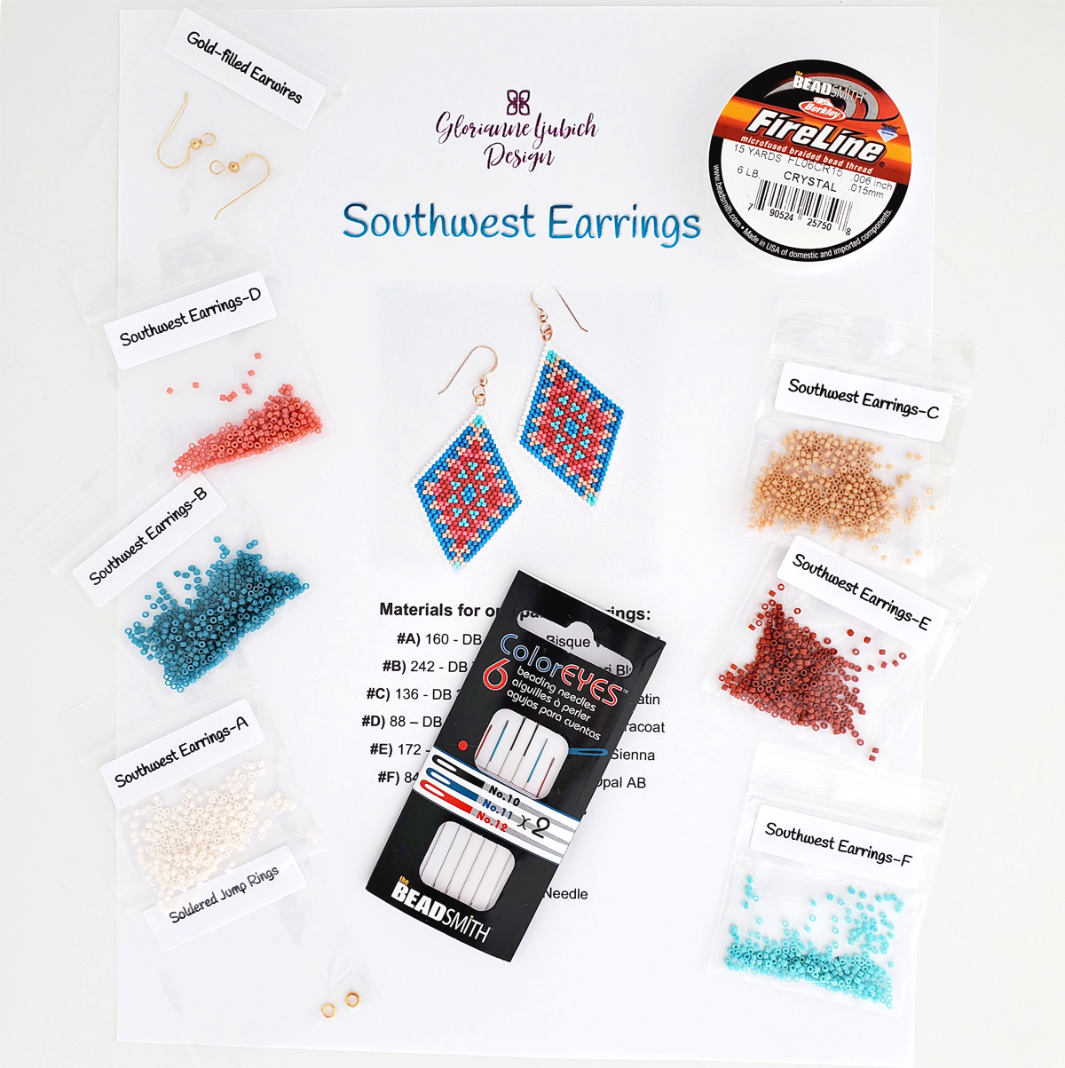 Southwest Earrings Beadweaving Kit Supplies