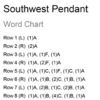 Southwest Pendant Beading Tutorial Word Chart