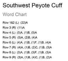 Southwest Cuff Beading Tutorial Word Chart