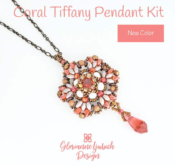 Coral Crystal & SuperDuo Pendant Kit