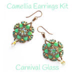 Camellia Earrings Carnival Glass300