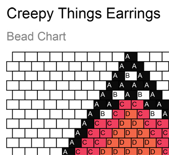 Creepy Things Earrings Bead Chart