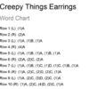 Creepy Things Brick Stitch Earrings Word Chart