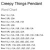 Creepy Things Brick Stitch Pendant Word Chart