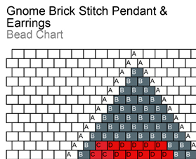Gnome Brick Stitch Pendant Bead Chart