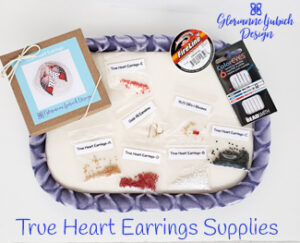 Beaded Heart Earrings Supplies