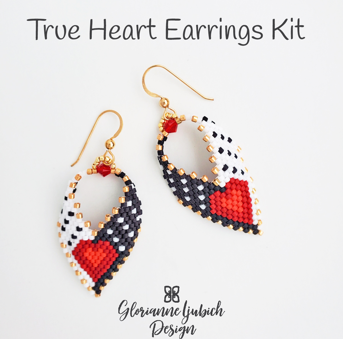 Beaded Heart Earrings Kit