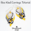 Bee Kind Earrings Tutorial 600 PL70 Brick Stitch Bee Earrings Pattern