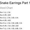 Snake Earrings Part 1 Snake Earrings Word Chart