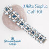 White Sophia Cuff Kit 600 Blue & White Crystal Bracelet Beading Kit
