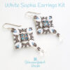 White Duo Bead Earrings Beadwork Kit