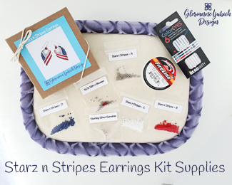 Flag Brick Stitch Earrings Kit Supplies