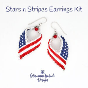 Brick Stitch US Flag Earrings Kit